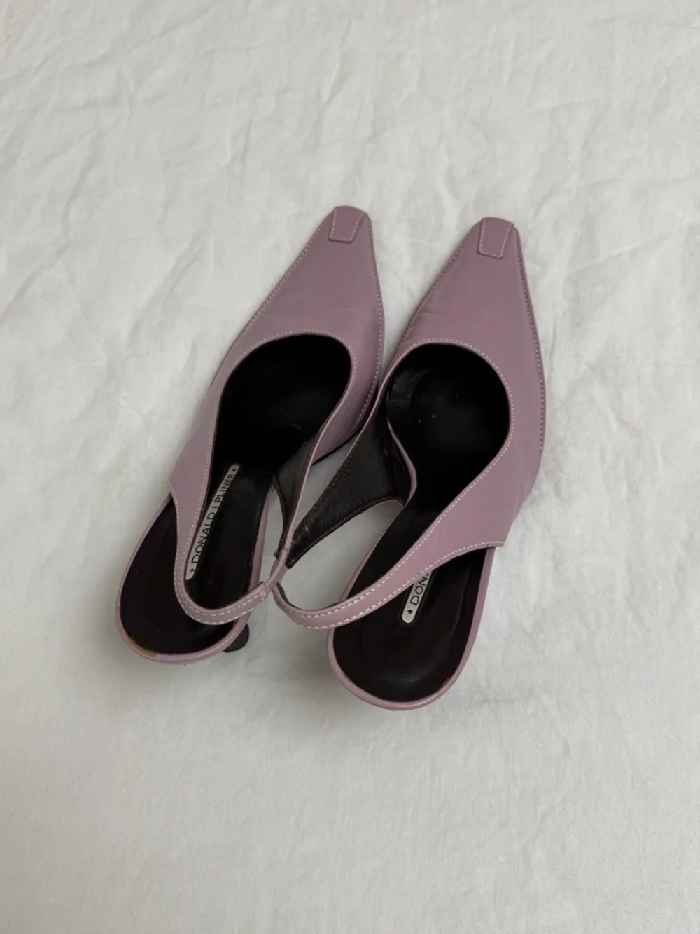 Vintage 90s Donald J Pliner Slingback Pointed-Toe Heels in Dusty Mauve Size 7
